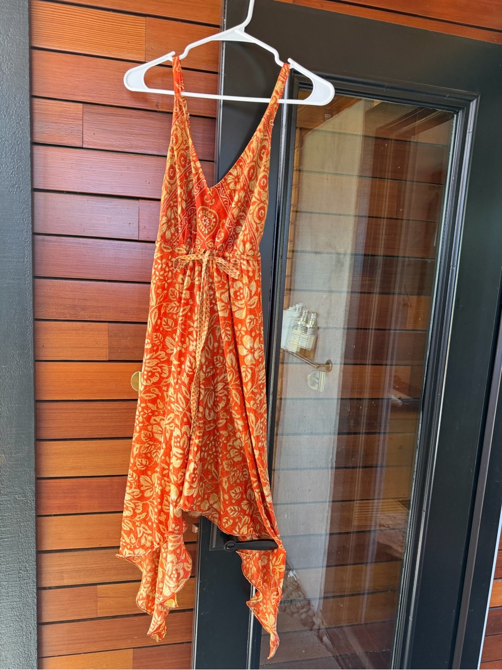 Jezebel Orange and Cream Floral Dress